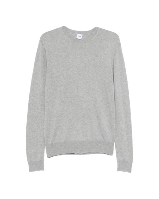 Aspesi Gray Long-Sleeve Crew Neck Sweater for men