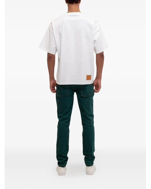 PLACE OF ELMS Green Five-Pocket Jeans for men