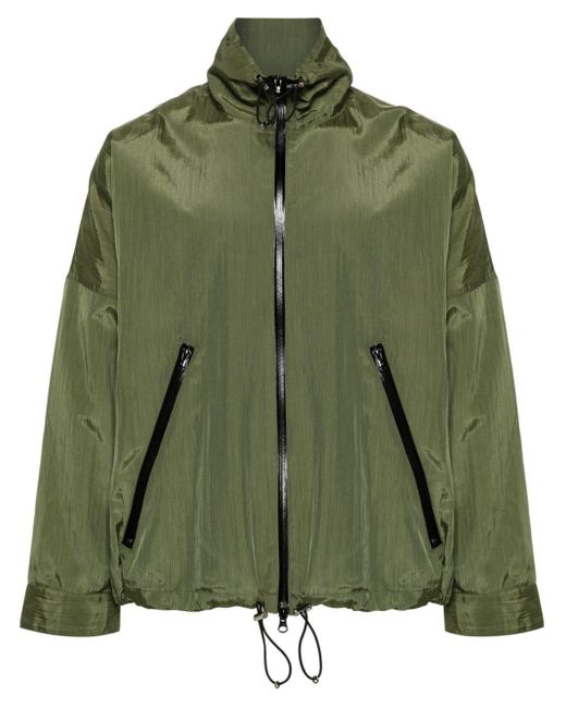 Song For The Mute Green Zip-up Crinkled Jacket for men