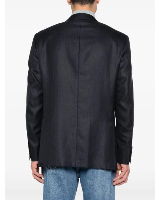 Canali Blue Pocket Two-Button Blazer for men