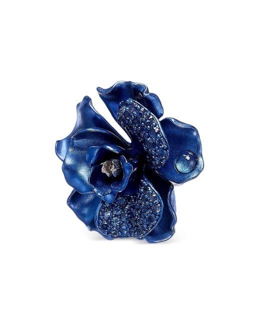 Anabela Chan Blue Rhodium Vermeil And 14K Midnight Camelia Sapphire And Topaz Earrings