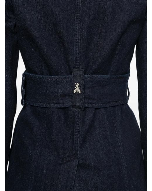 Patrizia Pepe Blue Belted Denim Blazer