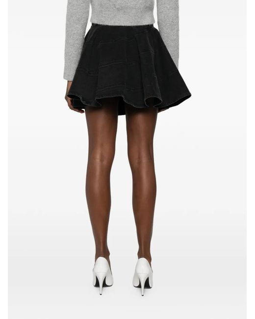 Self-Portrait Black Flared Miniskirt