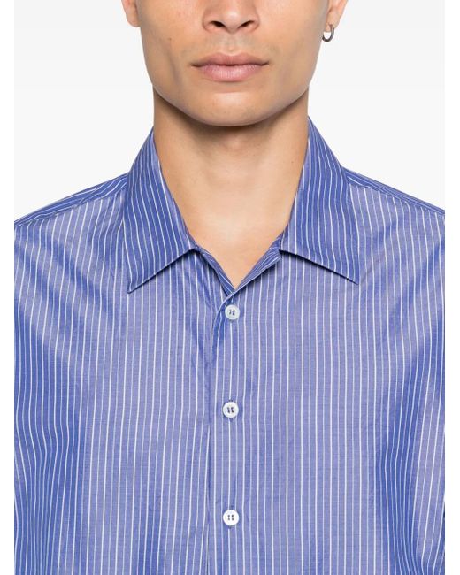 Camicia A Righe A Maniche Lunghe di Barena in Blue da Uomo