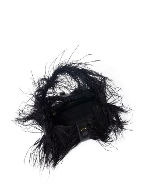 Proenza Schouler Black Park Feather Shoulder Bag - Women's - Ostrich Feather/nylon/lamb Skin