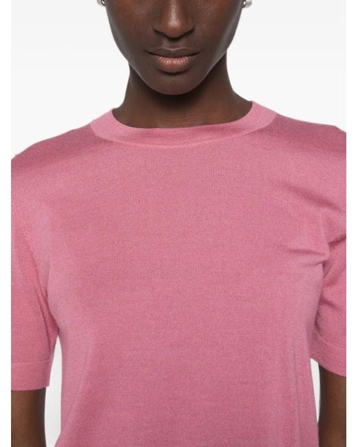 Weekend by Maxmara Pink Short-Sleeve Sweater