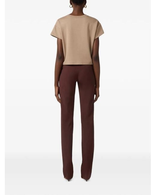 Elisabetta Franchi Purple Belted Pin-Tuck Trousers