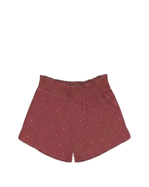 Mc2 Saint Barth Red Meave Rhinestone-Embellished Shorts