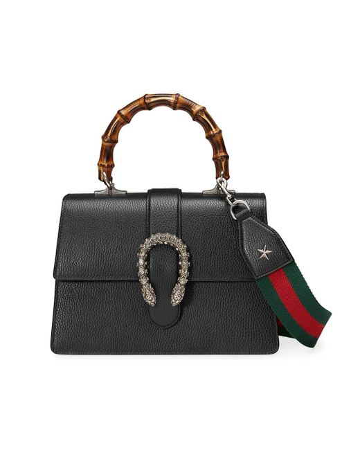 Gucci Black Dionysus Leather Top Handle Bag