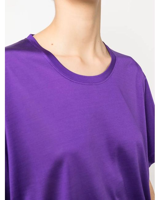 Tom Ford Purple Short-Sleeved Silk T-Shirt