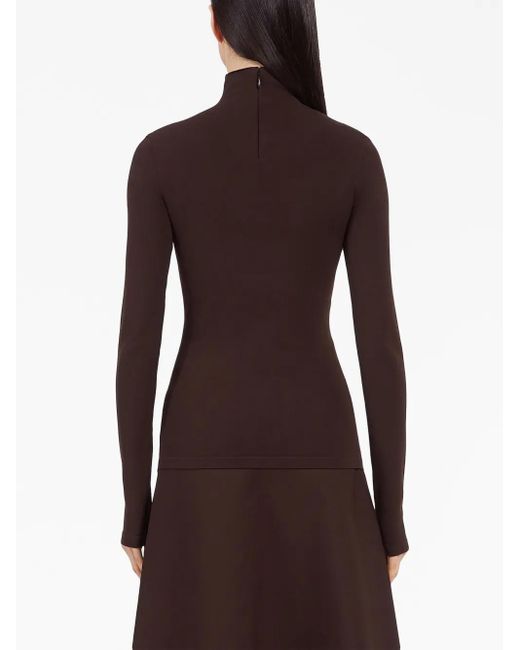 Ferragamo Brown Roll-Neck Cashmere-Blend Jumper