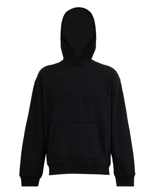 Helmut Lang Black Embossed Logo Hoodie for men