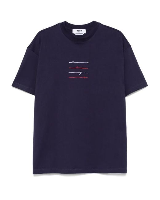 メンズ MSGM ロゴ Tシャツ Blue