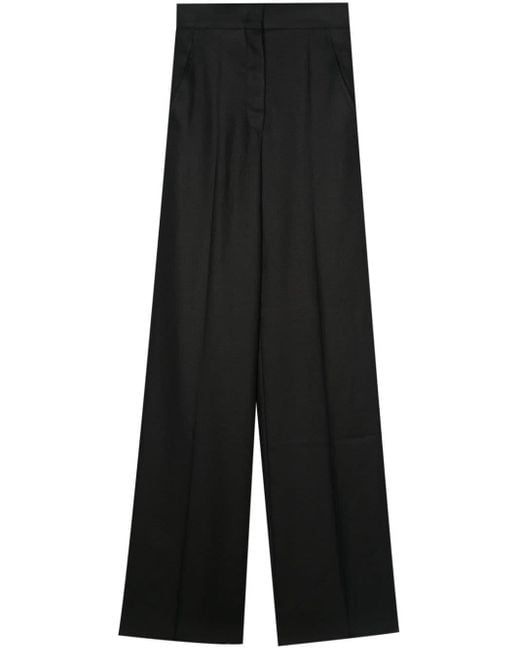 Max Mara Black Hangar Wide-leg Linen Trousers