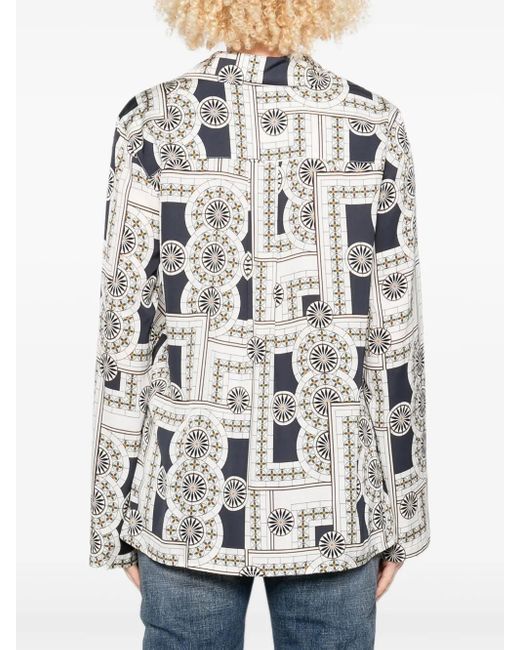 Marc O' Polo White Geometric-Print Shirt