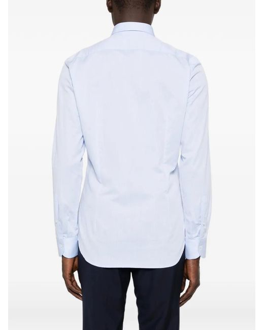 VELA SHOP White Long-Sleeve Spread-Collar Shirt for men