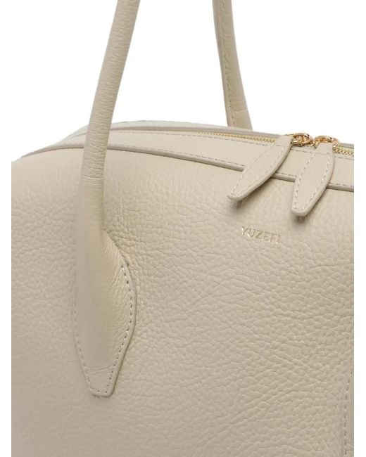 Yuzefi Natural Brioche Pebble-Grain Tote Bag