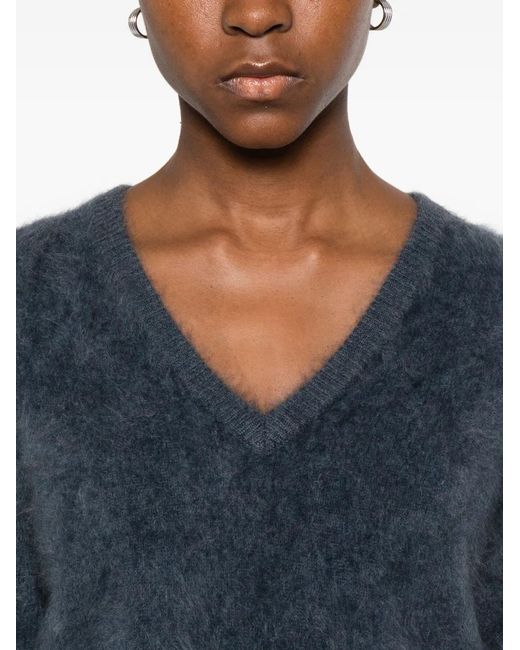 Lisa Yang Blue Brushed Knitted Top