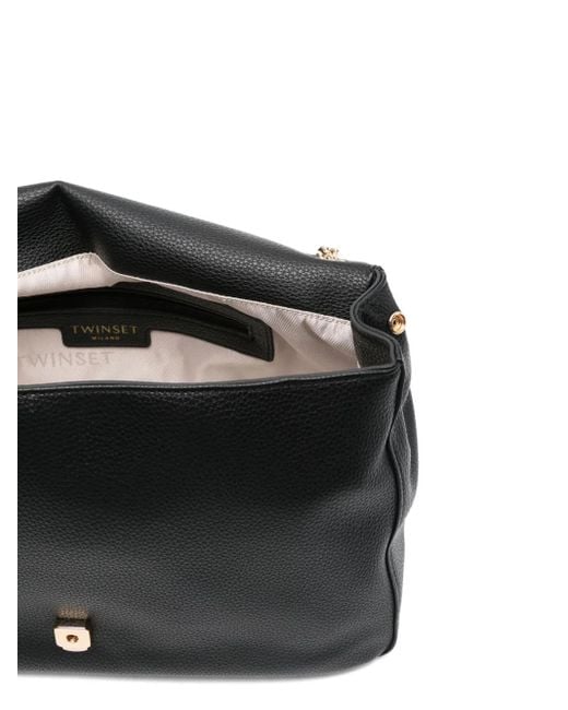 Twinset Black Chain-Strap Leather Shoulder Bag