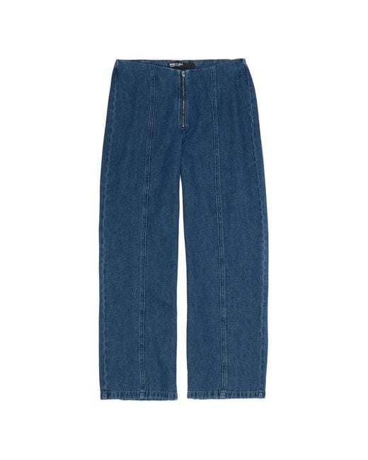Bimba Y Lola Blue Ankle-Length Cotton Jeans