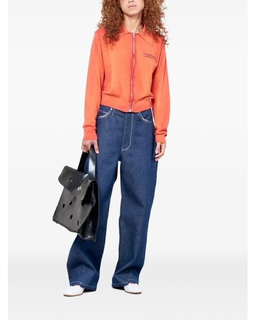 Camiel Fortgens Cardigan À Fermeture Zippée in Orange | Lyst