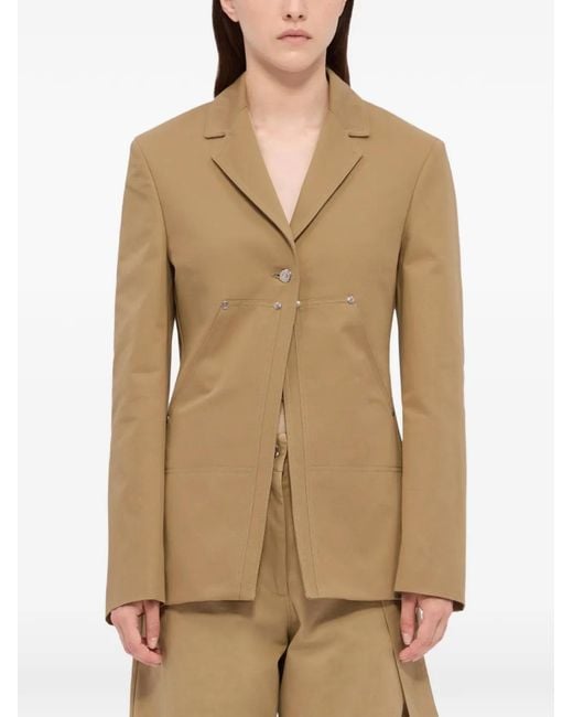 MSGM Natural Blazer À Boutonnière