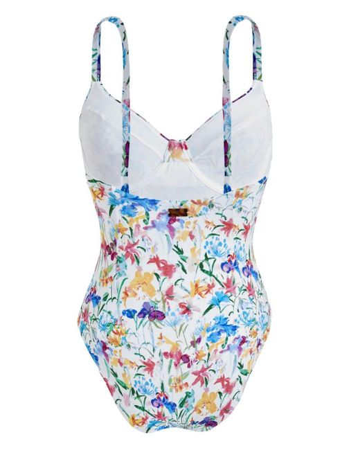 Vilebrequin Blue Leonita Happy Flowers-print Swimsuit