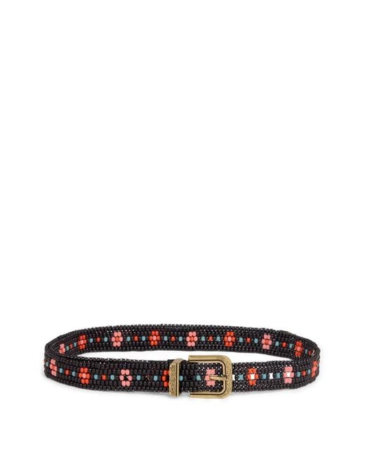Etro White Beaded Floral Belt