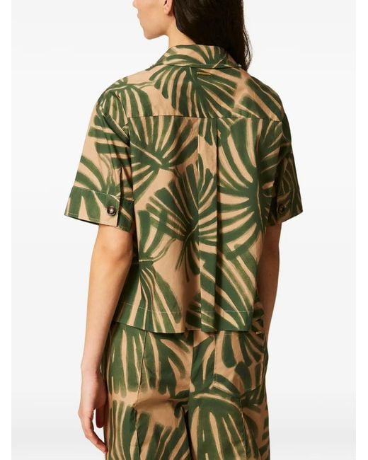 Twinset Green Print Embroidery Shirt