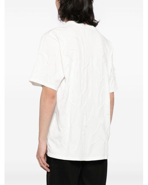HELIOT EMIL White Quadratic Cotton T-shirt for men