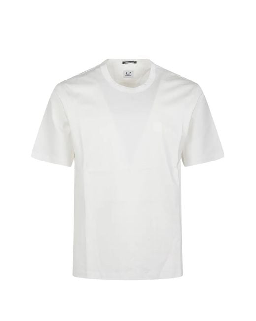 C P Company White Metropolis Series Logo-Patch T-Shirt for men