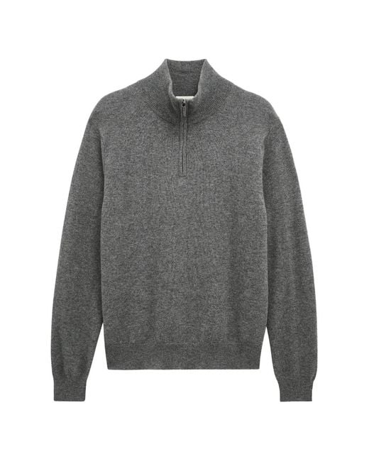 Pringle of Scotland Gray Quarter-Zip Cashmere Sweater for men