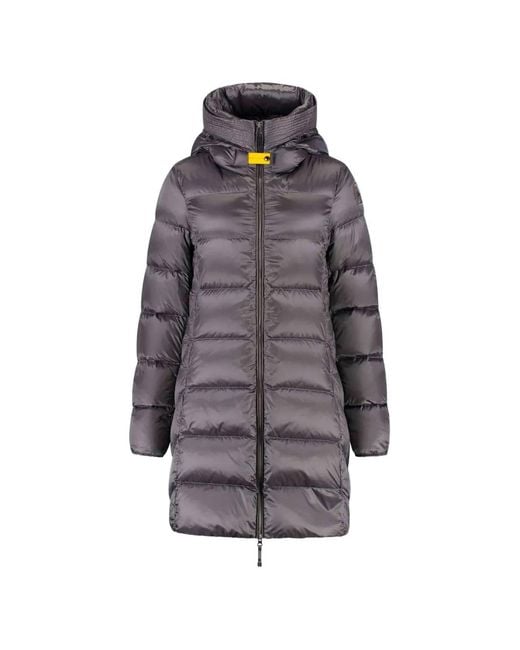 Parajumpers Gray Marion Quilted Hooded Coat