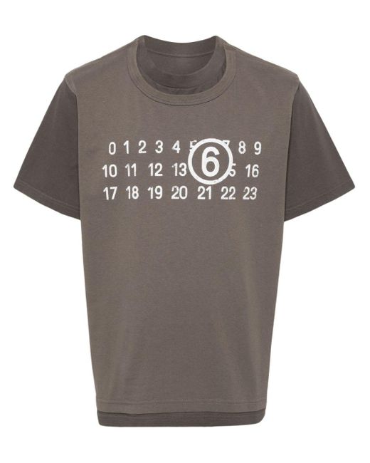 MM6 by Maison Martin Margiela T-Shirt im Layering-Look in Gray für Herren