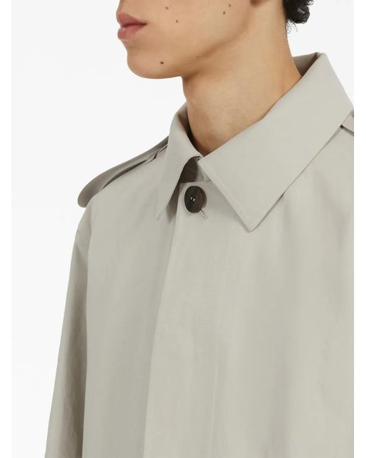 Ferragamo Gray Cotton-Blend Long Coat for men