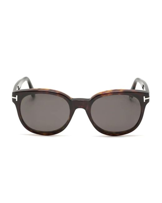 メンズ Tom Ford ラウンドフレーム サングラス Gray