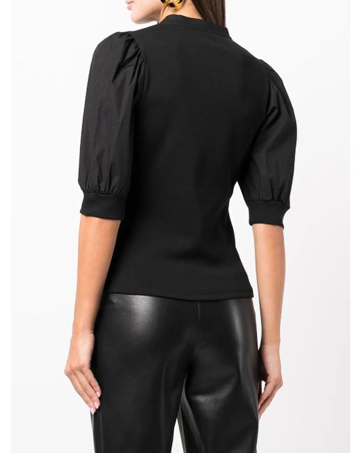 Veronica Beard Button-Up Top in het Black