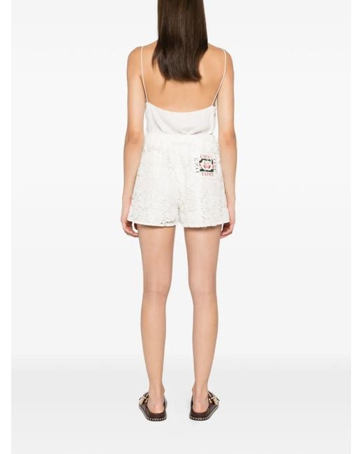 Gucci White Interlocking G Shorts