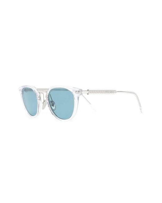 Prada Blue Round-Frame Tinted Sunglasses