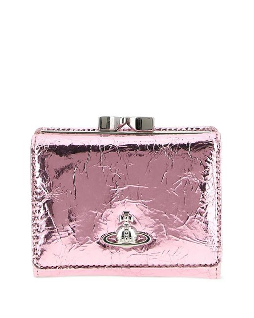 Vivienne Westwood Pink Crinkle-Effect Wallet