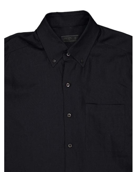 Prada Blue Linen Shirt for men