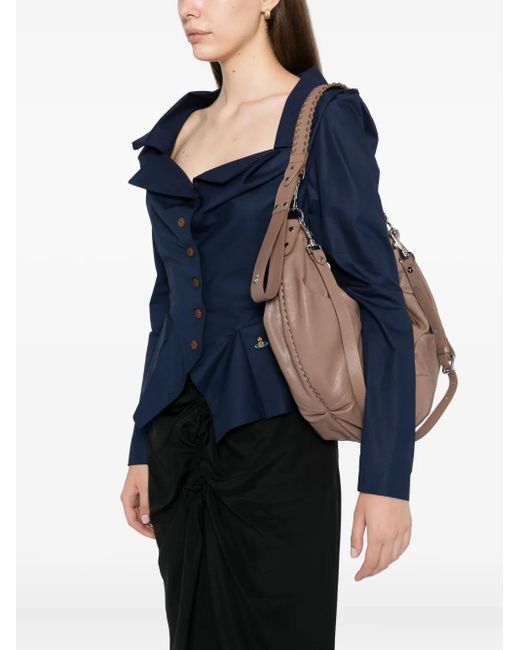 Vivienne Westwood Brown Medium Agnes Shoulder Bag