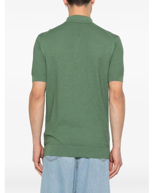 Bompard Green Zipped Polo Shirt for men