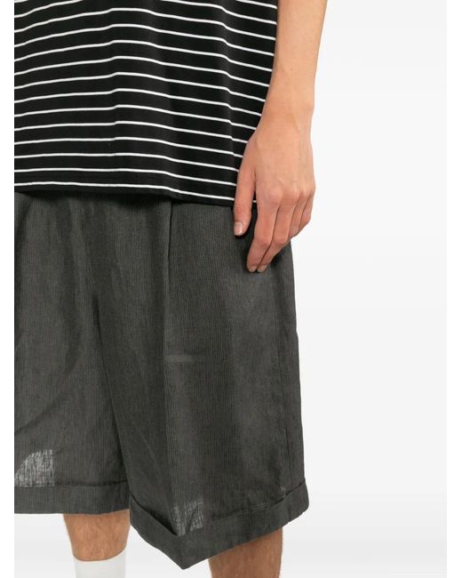 Jacquemus Black Pleated Turn-Up Trousers for men