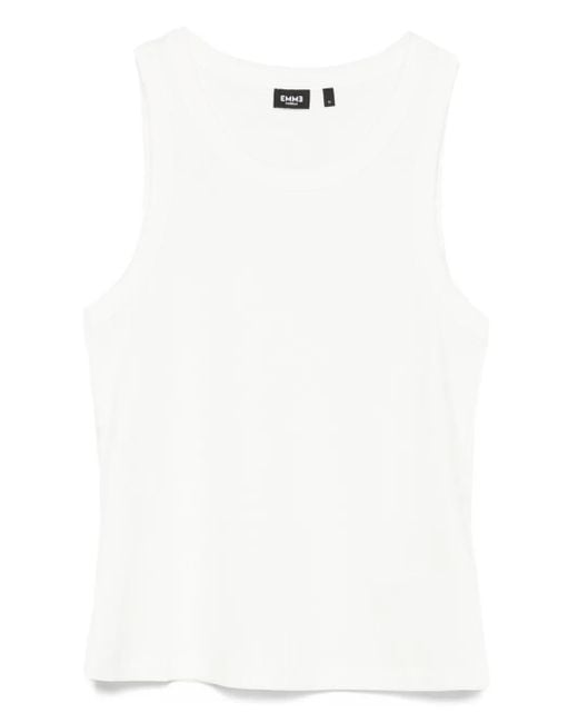Top con cuello redondo Marella de color White