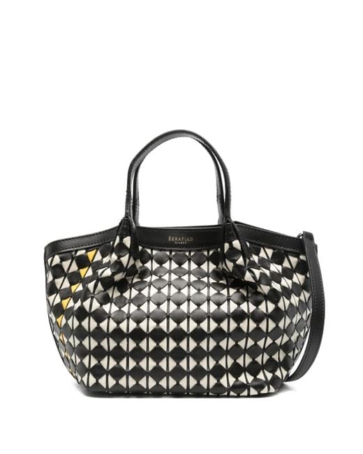 Serapian Black Mini Secret Mosaico Tote Bag