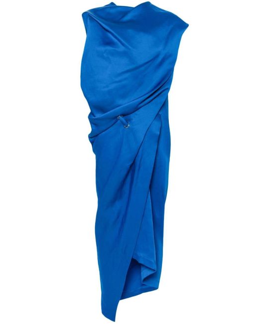 Issey Miyake Blue Drapiertes Enveloping Kleid