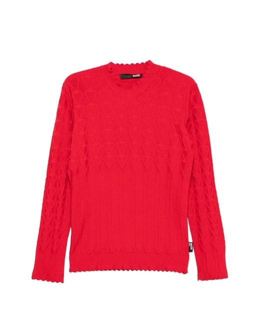 Love Moschino Red Scalloped-Edge Sweater