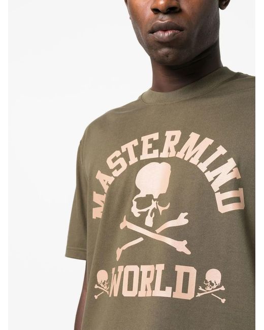 MASTERMIND WORLD Green Logo-Print T-Shirt for men