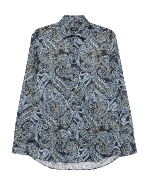 Etro Blue Shirt Roma for men